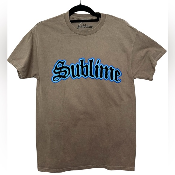Sublime Long Beach Flaming Heart T-shirt Unisex Size Med Punk Rock Ska Khaki - Picture 1 of 4